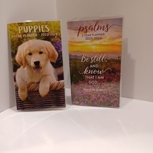 Puppies and Biblical Scriptures 2023-2024 Pocket Caledars New.
